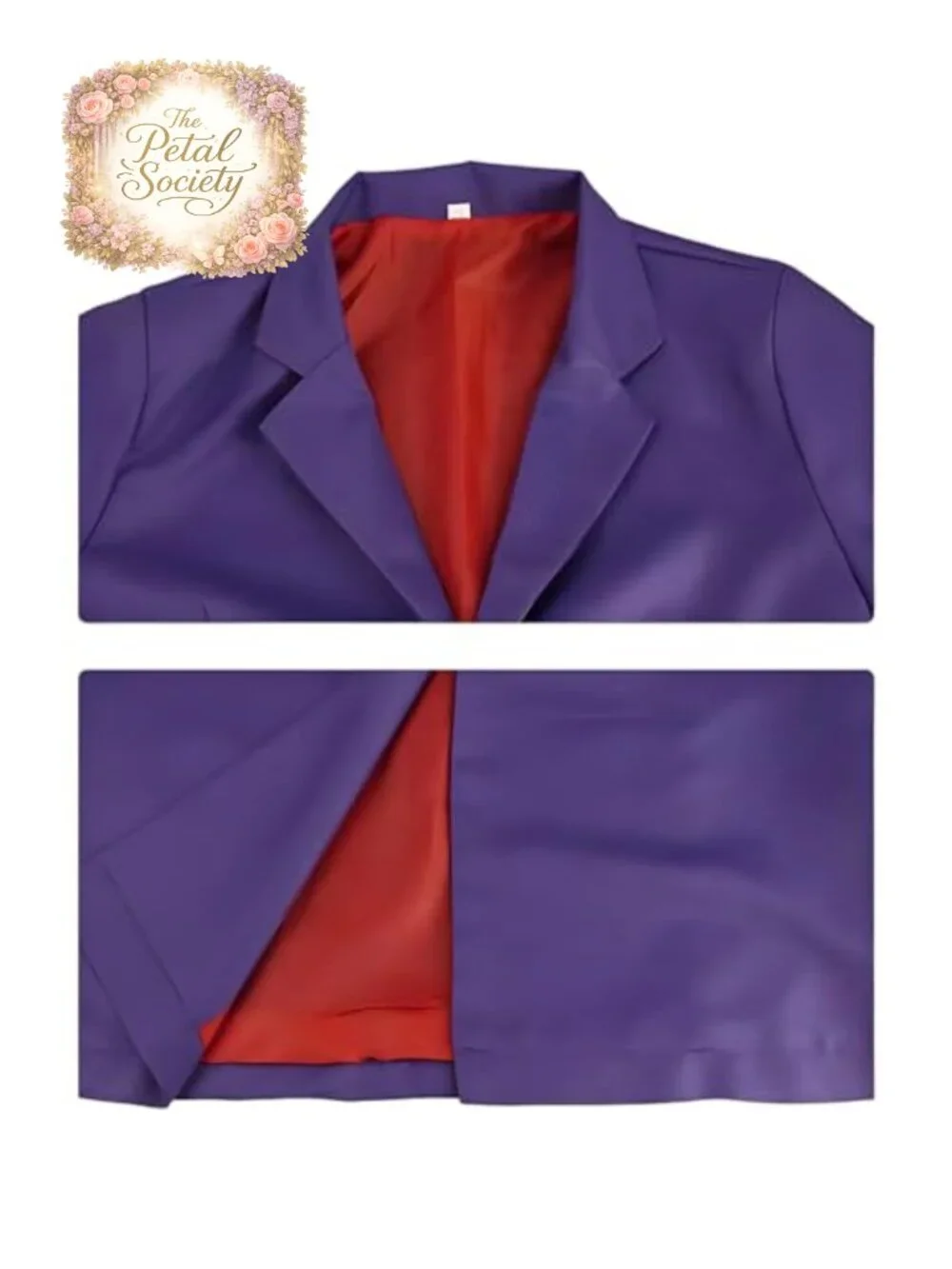 Men's Deluxe Purple Cosplay Costume 6-Piece Set with Coat Shirt Vest Tie Pants
